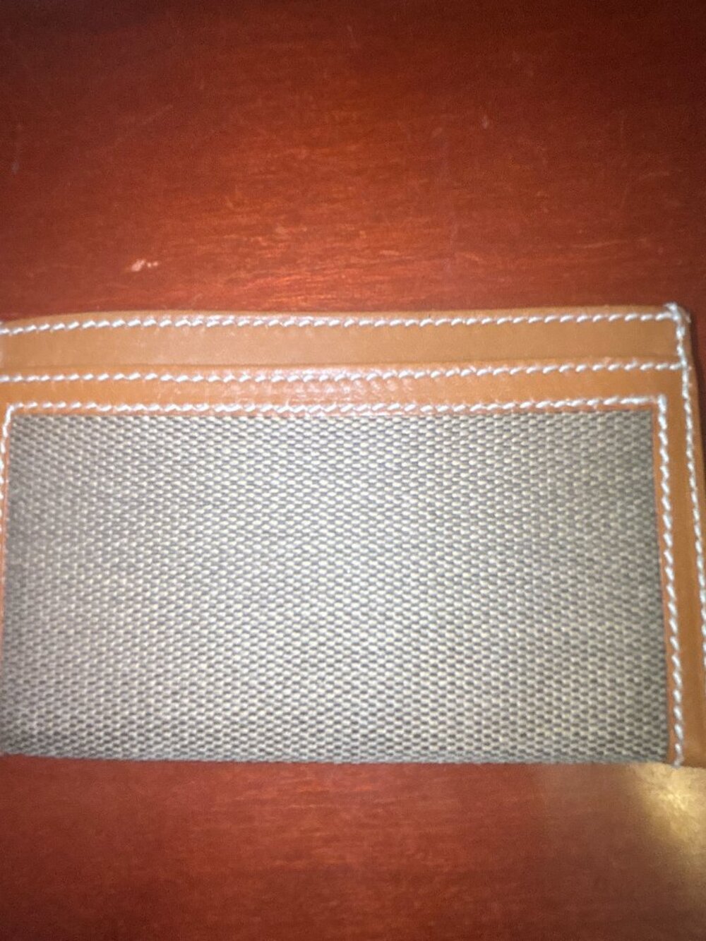 Authentic Vintage Gucci Card Holder Wallet Brown Canvas Leather 1980s With Box - Picture 4 of 10